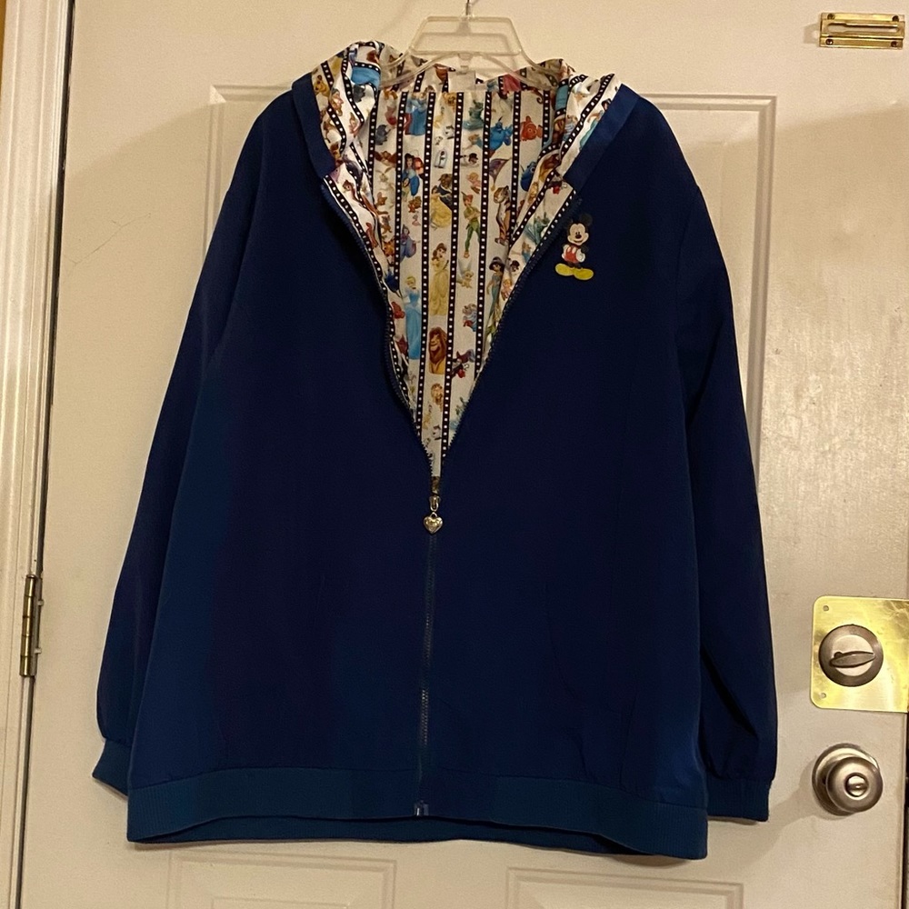 RARE Mickey Mouse Blue Windbreaker Hooded Jacket Size 3X**Fits like a 2X.